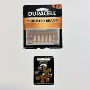 Duracell & Kirkland Sz 312 Hearing Aid Batteries 2 Packs 16 Batteries Ex 3/2021